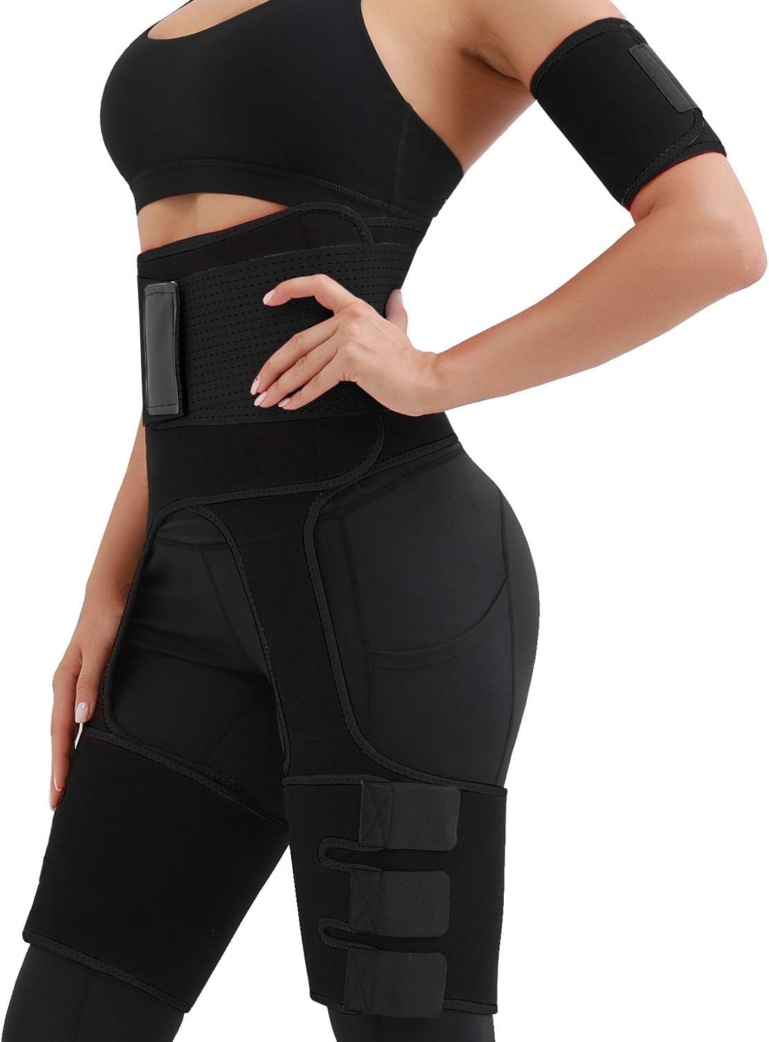 4 in 1 High Waist Arm and Thigh Wast Trainer for Women, Sweat Band Waist Trimmer plus Size